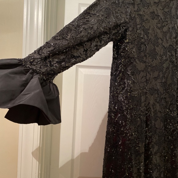 Teri jon size 16 black sequin dress - Picture 2 of 4